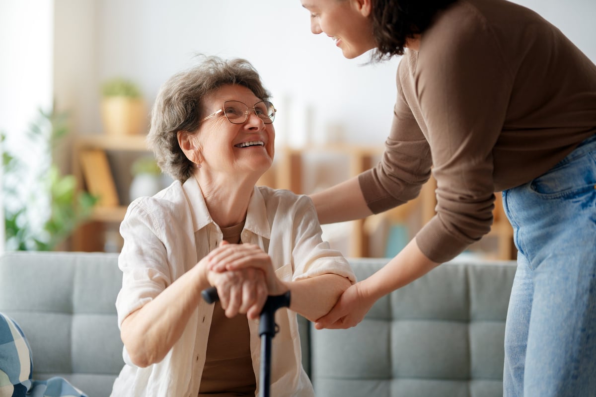 Caregiver with senior